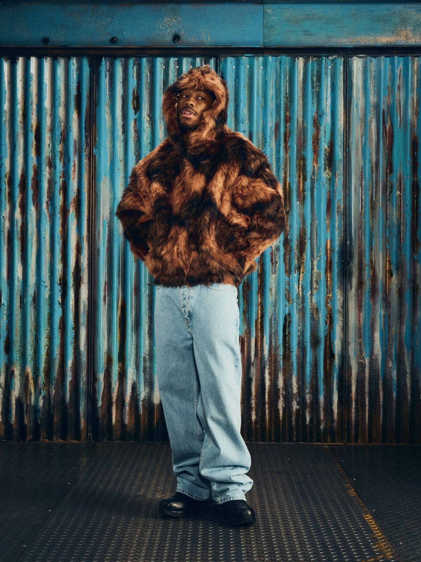 DIAMOND HOODED FUR JACKET