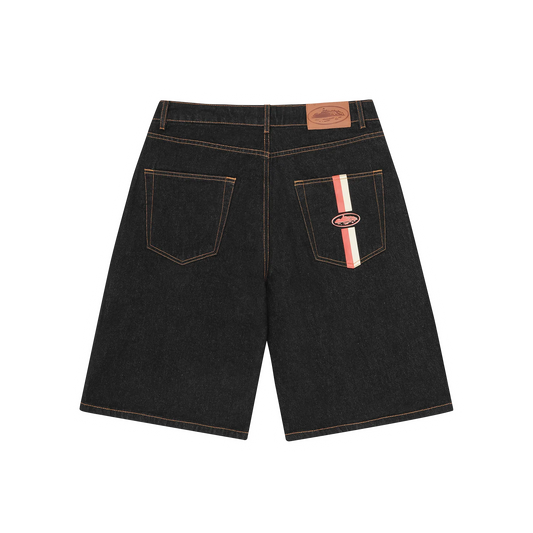DUAL STRIPE DENIM SHORT