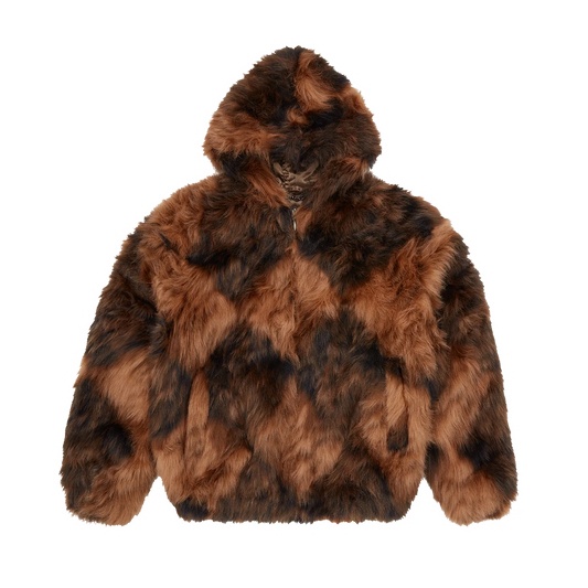 DIAMOND HOODED FUR JACKET