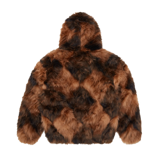 DIAMOND HOODED FUR JACKET